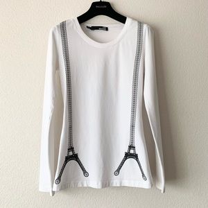 Moschino Eiffel Tower suspender long sleeve tee